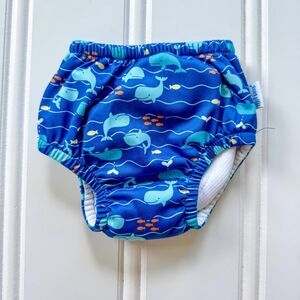 I Play Blue Whale Print Baby Swim Diaper